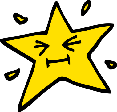 Orijinal komik el çizimi çizgi film yıldızı