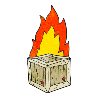 Orijinal el yazması çizgi film yakma sandığı