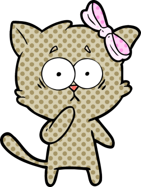 Bir insan tarafından çizilmiş orijinal çizgi film kedisi.