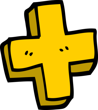 orijinal karikatür artı sembol