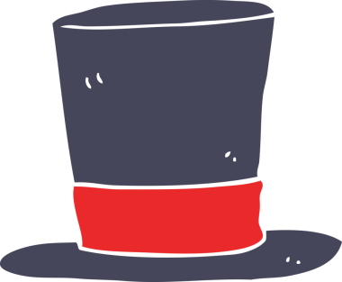 Orijinal düz renkli çizgi film silindir şapka