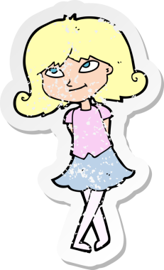 Orijinal gerilim dolu çizgi film yapıştırması. Zeki bir kız.