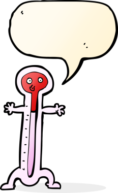 Konuşma baloncuklu orijinal karikatür termometresi