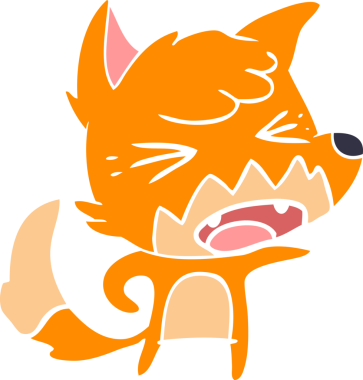 orijinal kızgın düz renkli çizgi film tilkisi