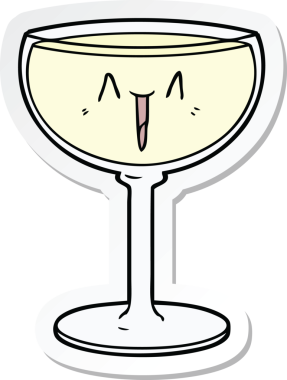 Orijinal bir şarap karikatürü etiketi.