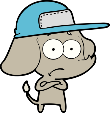 orijinal karikatür güvenilmez fil kamyoncu şapkası takıyor