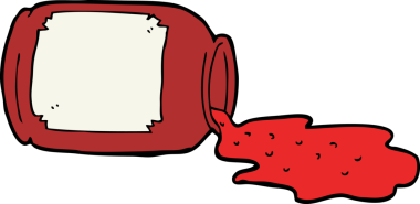 Orijinal çizgi film dökülmüş reçel