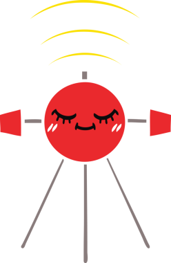 Orijinal düz renk retro uydu karikatürü