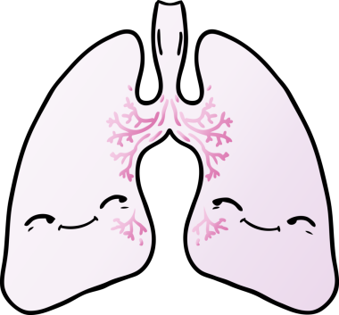 Bir insan tarafından çizilmiş orijinal karikatür akciğerleri