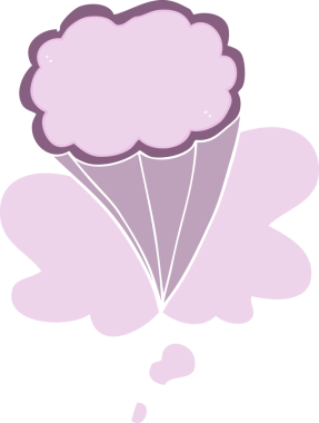 Düşünce baloncuklu orijinal karikatür dekoratif bulut