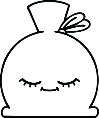 Orijinal çizim bir çuval karikatürü