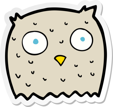 Çizgi film baykuşunun orijinal çıkartması