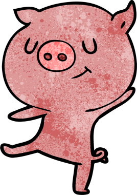 Orijinal mutlu çizgi film domuzu.