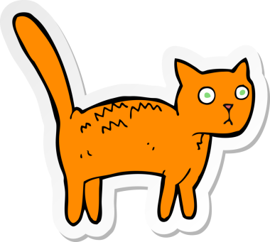 Korkak bir kedinin orijinal çıkartması.