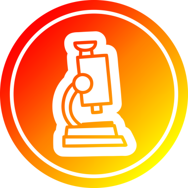 Orjinal mikroskop ve sıcak gradyan bitiş ile dairesel simge kaydır