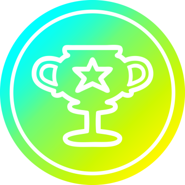 Serin gradyan bitişi olan orijinal kupa dairesel simgesi