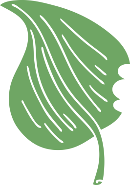 Orijinal el çizimi çizgi film yaprağı.