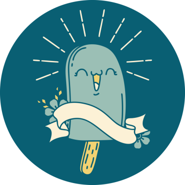 Dövme stili buz lolipopunun orijinal simgesi