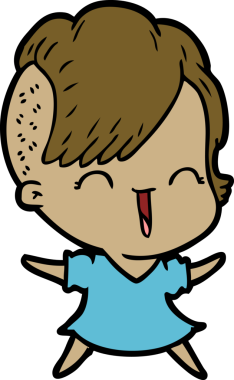 Orijinal mutlu hippi kız çizgi filmi.