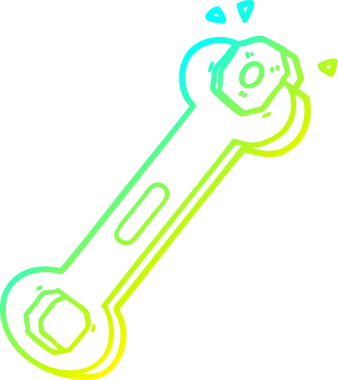 Karikatür anahtarının somuna dönüşen orjinal soğuk eğimli çizimi