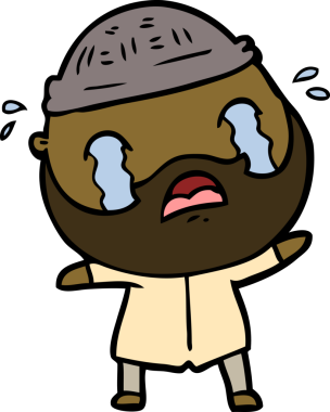 Asıl çizgi film sakallı adam ağlıyor.