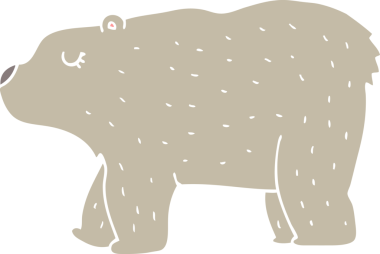 Orijinal düz renkli çizgi film ayısı