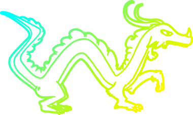 Bir çizgi film ejderhasının orijinal soğuk gradyan çizimi