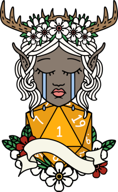 Orijinal Retro Dövme Tarzı Ağlayan Elf Büyücüsü karakteri yüzü