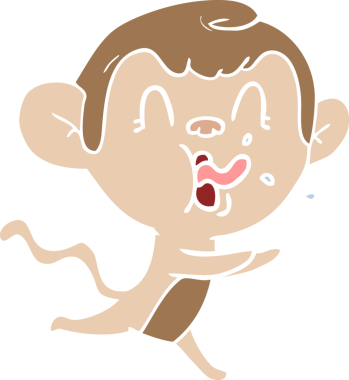 Orijinal düz renkli çizgi film maymunu