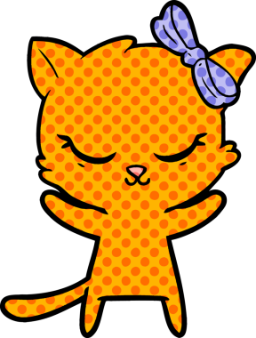 Fiyonklu orijinal çizgi film kedisi.