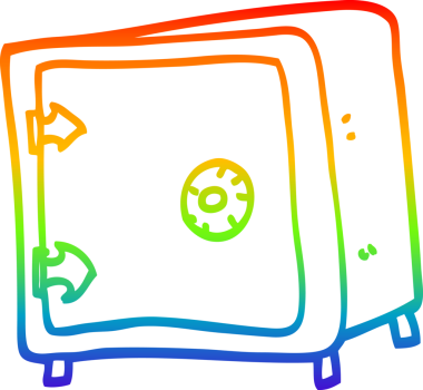 Orijinal gökkuşağı gradyan çizgi çizimi eski bir kasanın