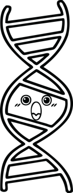 Bir DNA ipliğinin orijinal çizgi çizimi