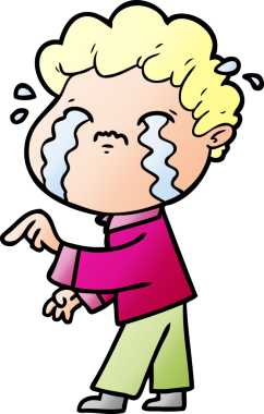 Orijinal çizgi filmci ağlıyor.