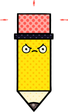 Bir kalemin orijinal çizgi roman tarzı karikatürü