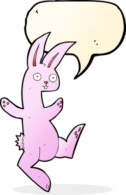 Orijinal komik çizgi film pembe tavşanlı konuşma balonu