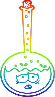 Bir karikatür kimyasal reaksiyonunun orjinal gökkuşağı gradyan çizimi