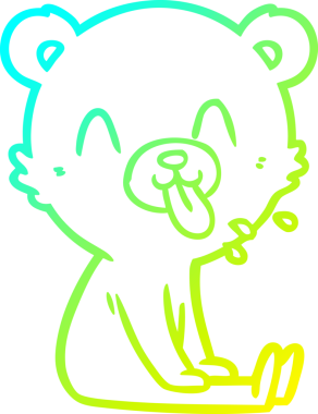 Kaba bir çizgi film ayısının orijinal soğuk gradyan çizimi