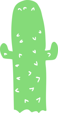 Orijinal düz renk çizgi film kaktüsü