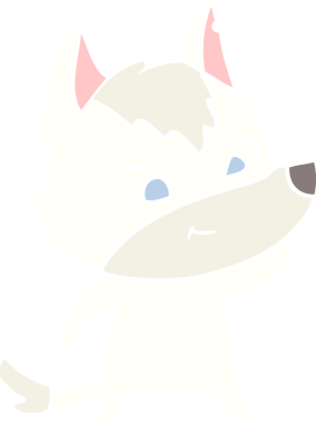 Gerçek dost canlısı düz renkli çizgi film kurdu.