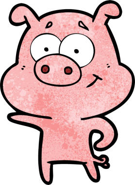 Orijinal çizgi film domuzu.