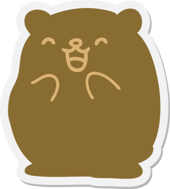 Orijinal mutlu ayı çıkartması.