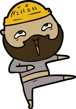 Orijinal çizgi film mutlu sakallı adam