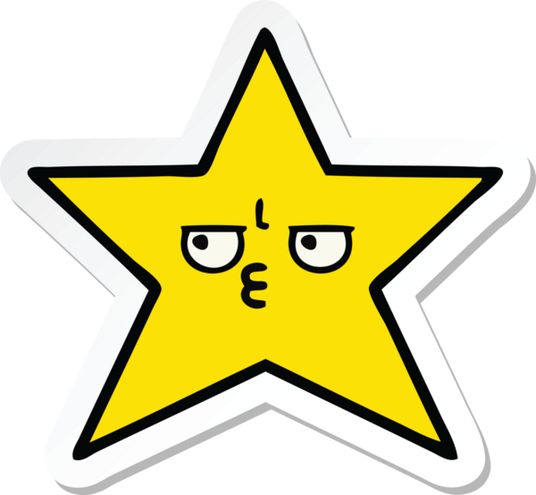 Orijinal bir çizgi film yıldızı çıkartması.