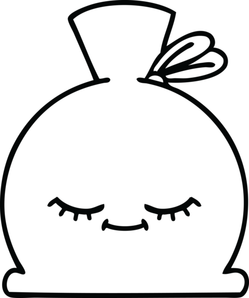 Orijinal çizim bir çuval karikatürü