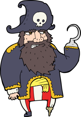 Bir insan tarafından çizilmiş karikatür korsanı.