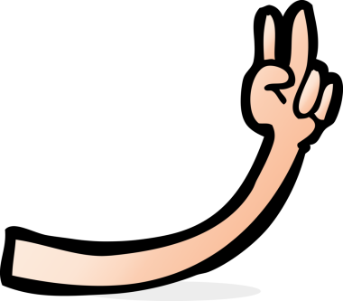 Bir insan tarafından çizilmiş çizgi film kolu