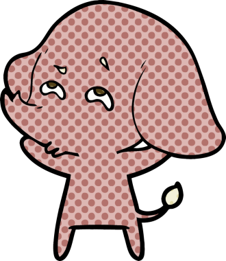 Bir insan tarafından çizilmiş karikatür fili