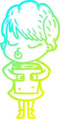 Bir insan tarafından çizilmiş gözleri olan bir karikatür kadın çizimi