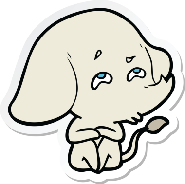 Bir insan tarafından çizilmiş karikatür filinin çıkartması.