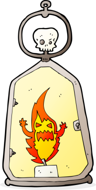 Bir insan tarafından çizilmiş garip bir fener.